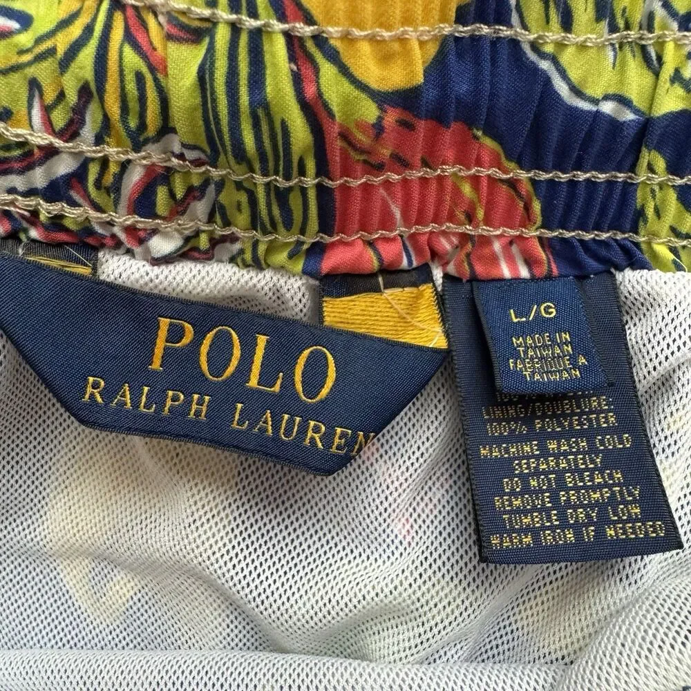 Polo Ralph Lauren Men’s Swimwear Sz L Aloha Hawaii Multicolor Mesh Lined Floral